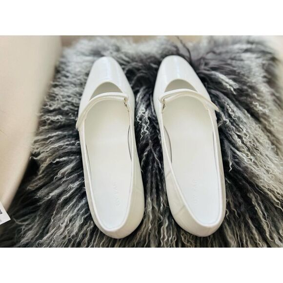 BY FAR Molly Maxi Croco Embossed ballet Leather Flat white 39 - Picture 3 of 12